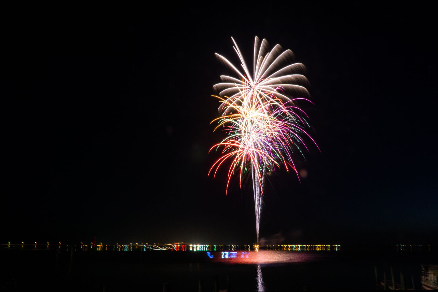 Fireworks over the water